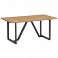Tavolo da pranzo rettangolare in rovere naturale e acciaio nero 120 x 60 x 75 cm