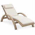 Lettino prendisole curvo in rattan PE beige/naturale con cuscino, 200 x 70 x 35 cm