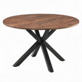 Tavolo da pranzo rotondo Ø 120 cm Marrone Noce e Nero, altezza 75 cm